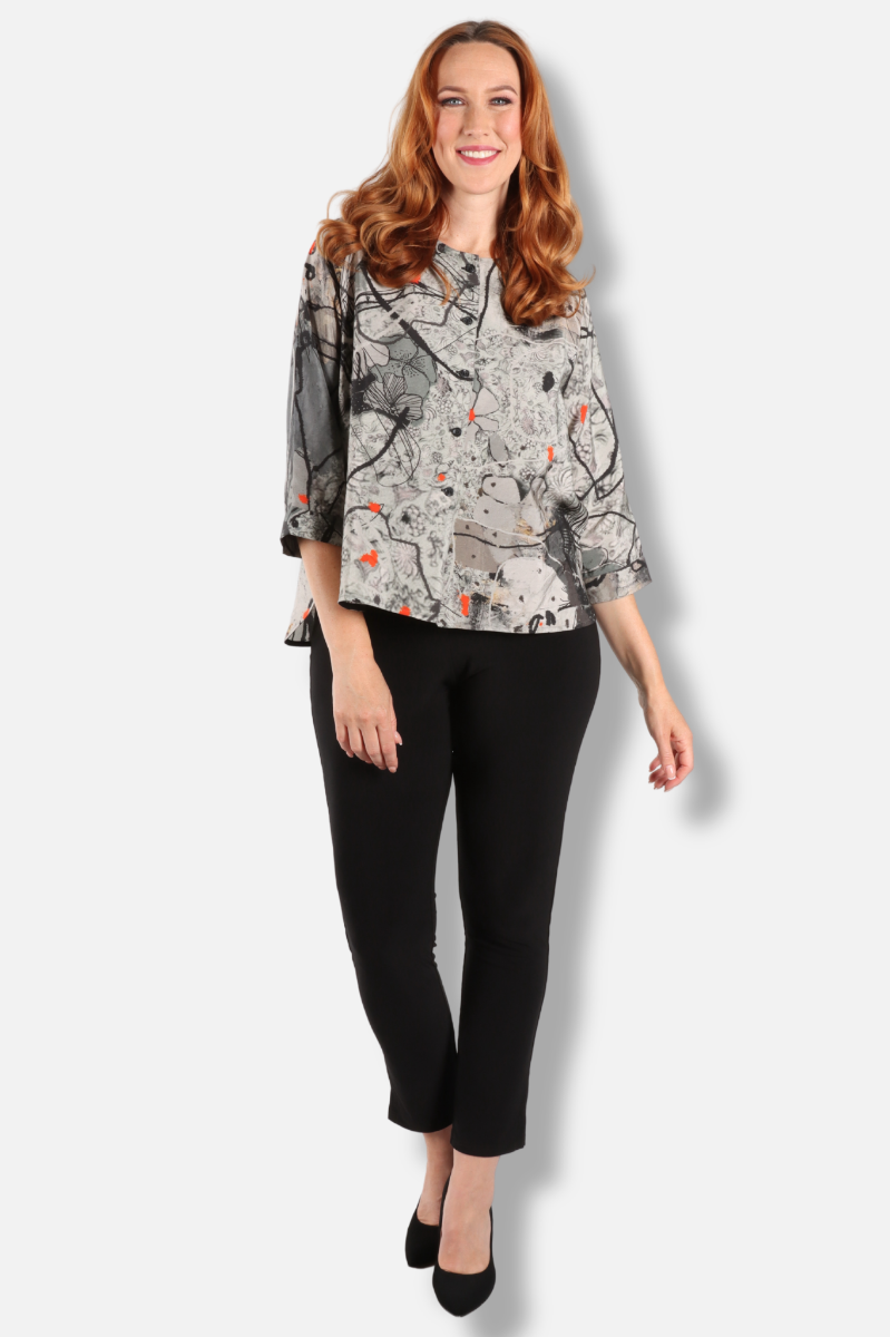 Button Jacket - Floral Abstract 
