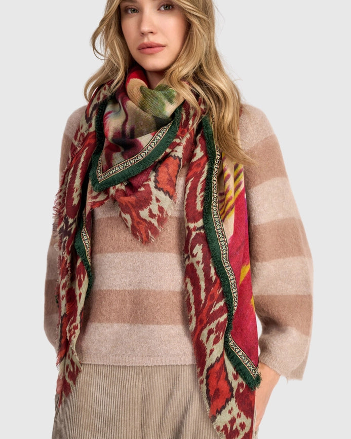 Sheaf Scarf - Maroon Ikat