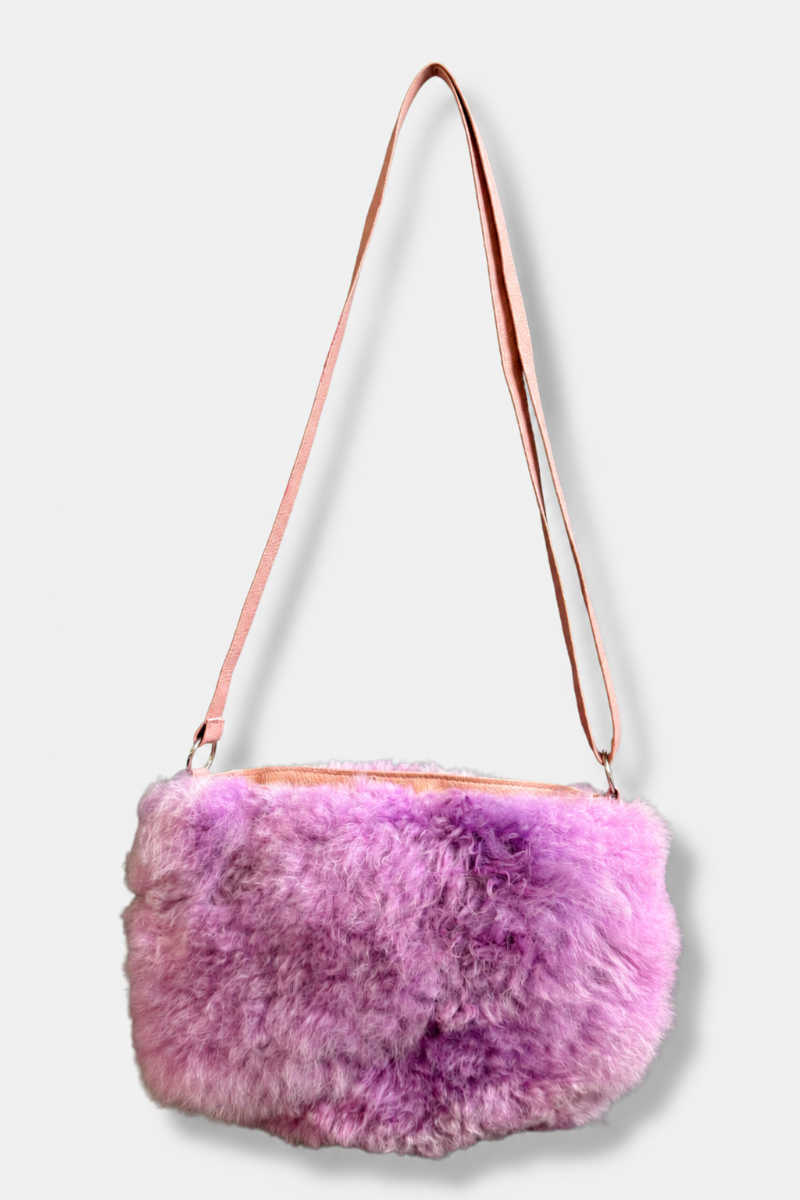 Alpaca Fur Purse - Purple