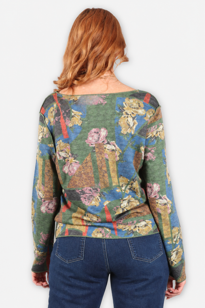 Reversible Floral Collage Top - Multi