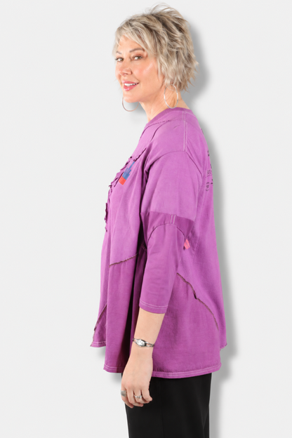 Triangle Floral Tee - Purple #1
