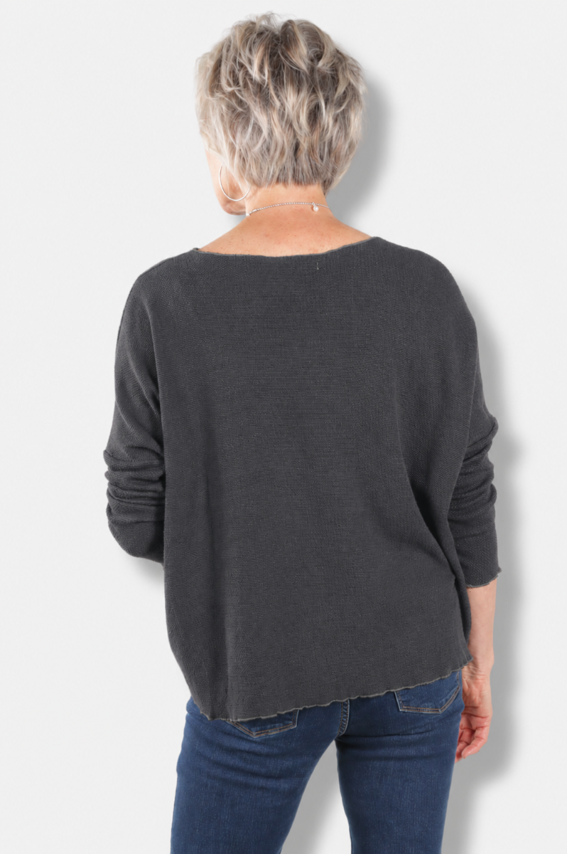 Osize Pocket Pullover - Iron
