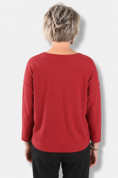 Boxy pocket tee - Maraschino