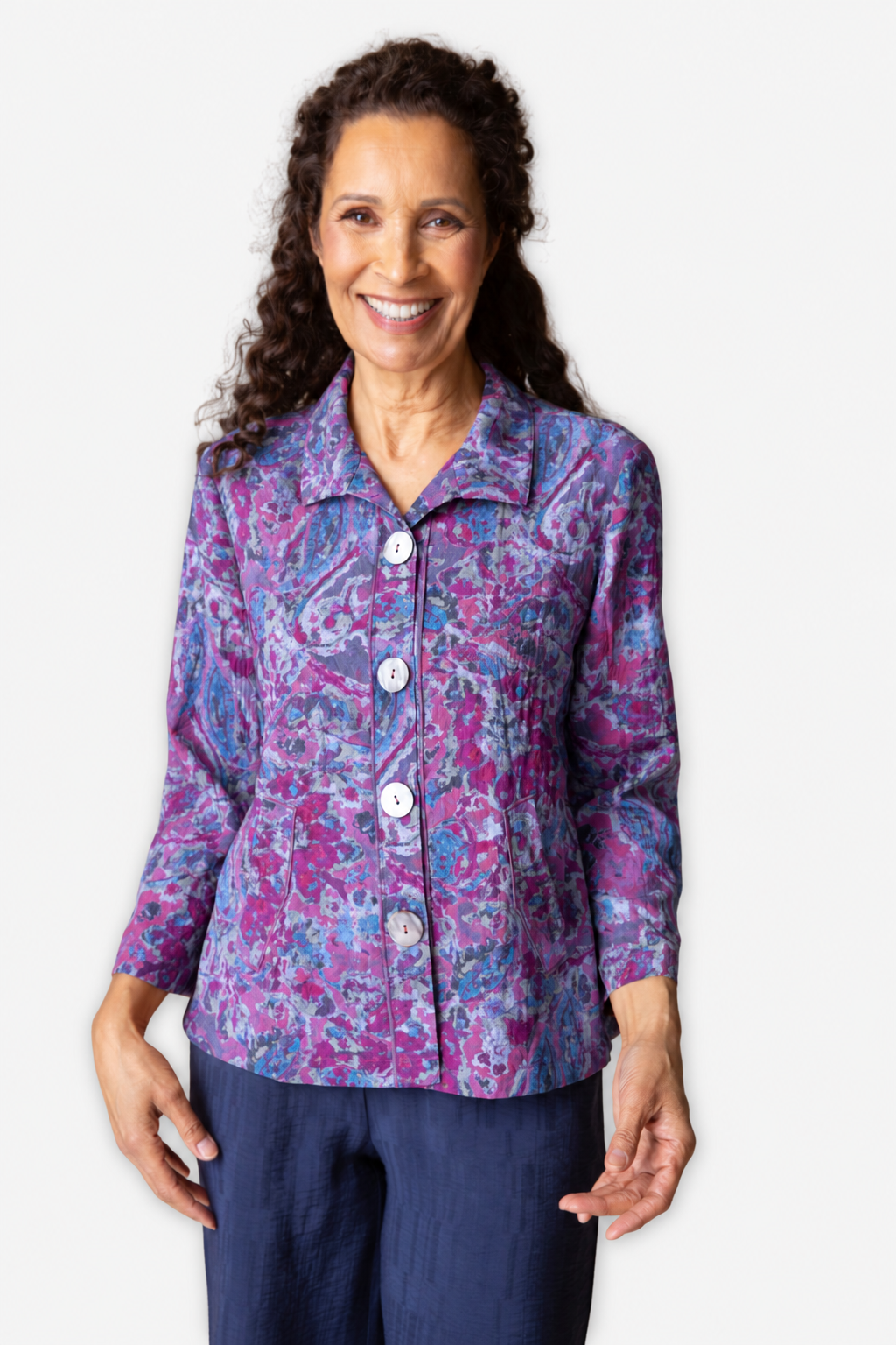 Pleat Back Jacket - Grape