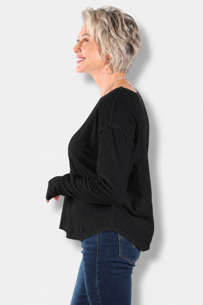Thumbhole Top - Black 