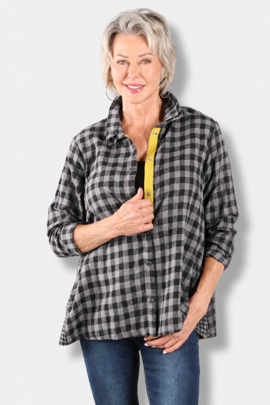 Placket Gusset Shirt - Eiffel Tower Check