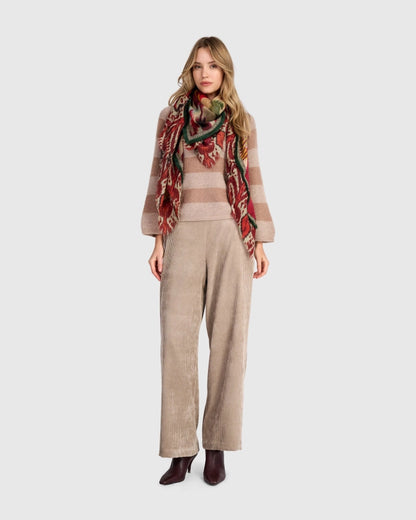 Sheaf Scarf - Maroon Ikat
