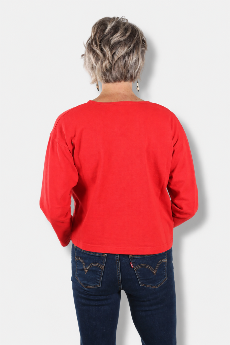 Long Sleeve Crop Crew - Hawthorn