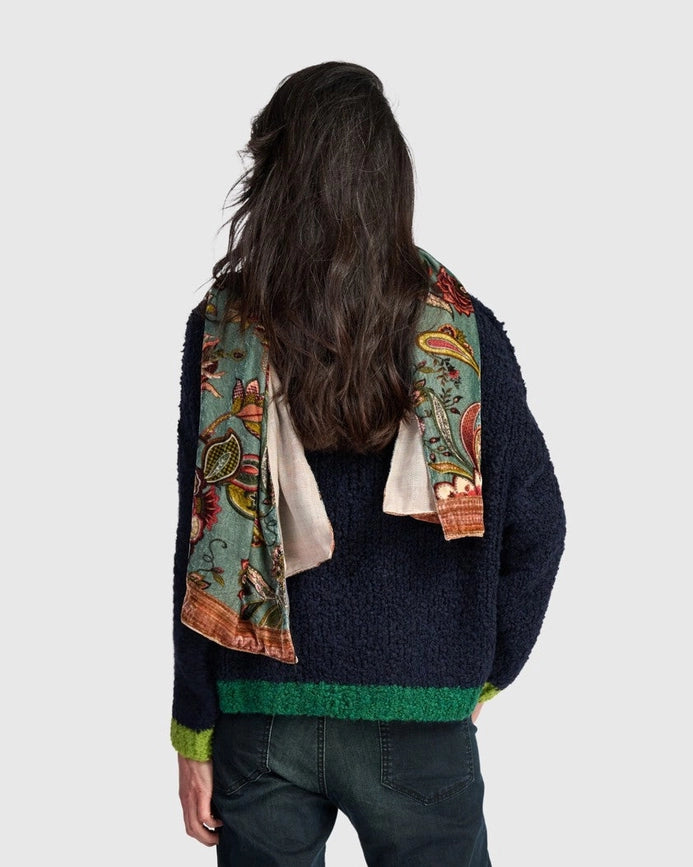 Mango Velvet Scarf - Steel Blue