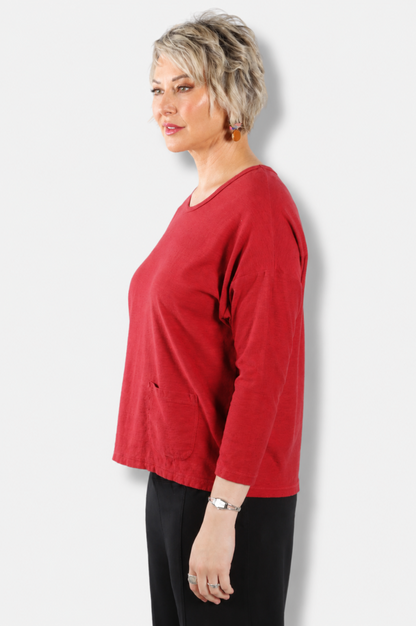 Boxy pocket tee - Maraschino