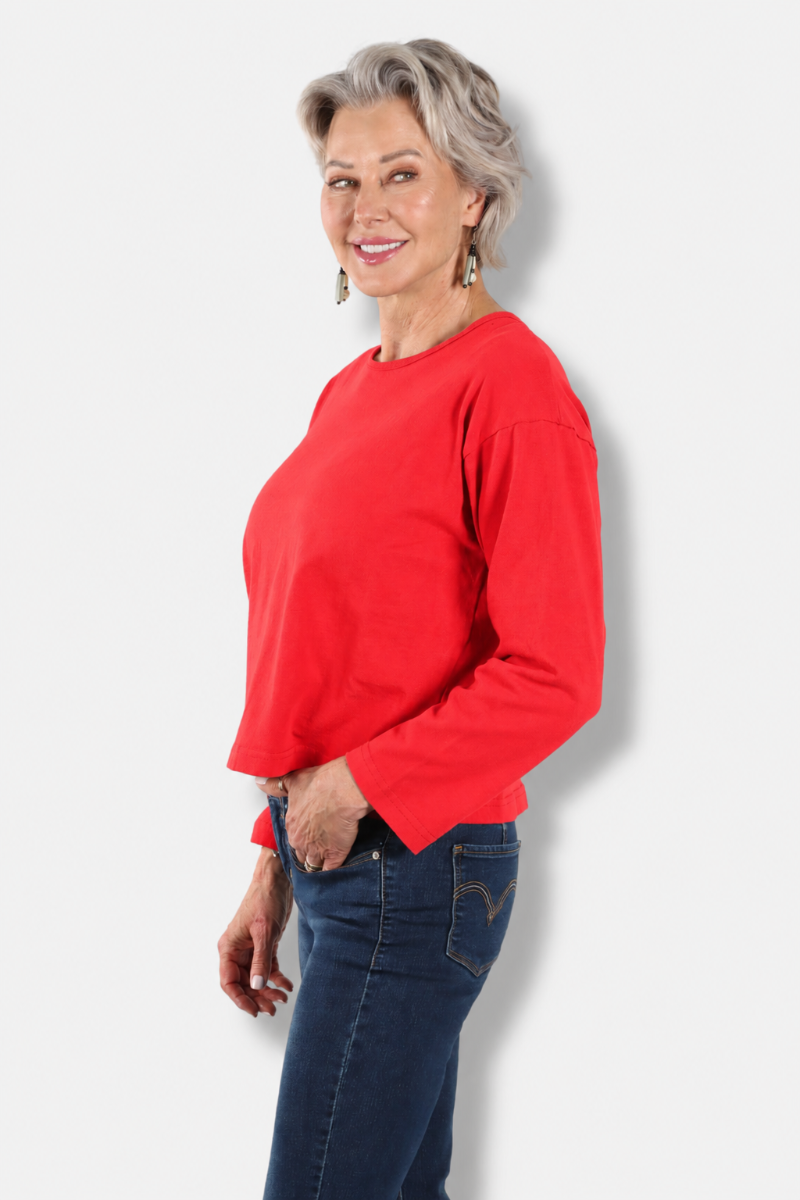 Long Sleeve Crop Crew - Hawthorn