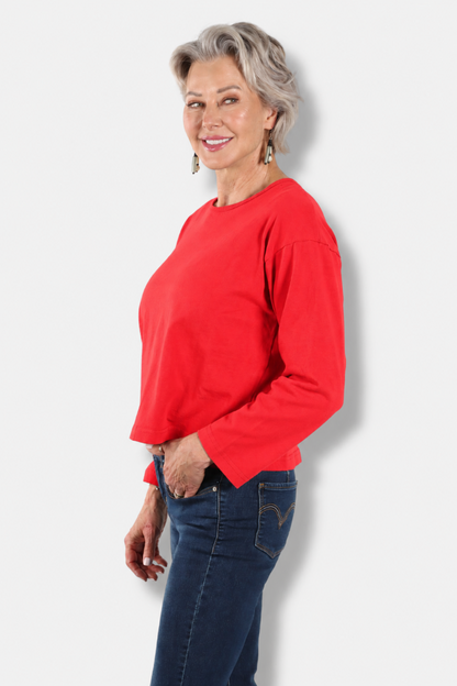 Long Sleeve Crop Crew - Hawthorn