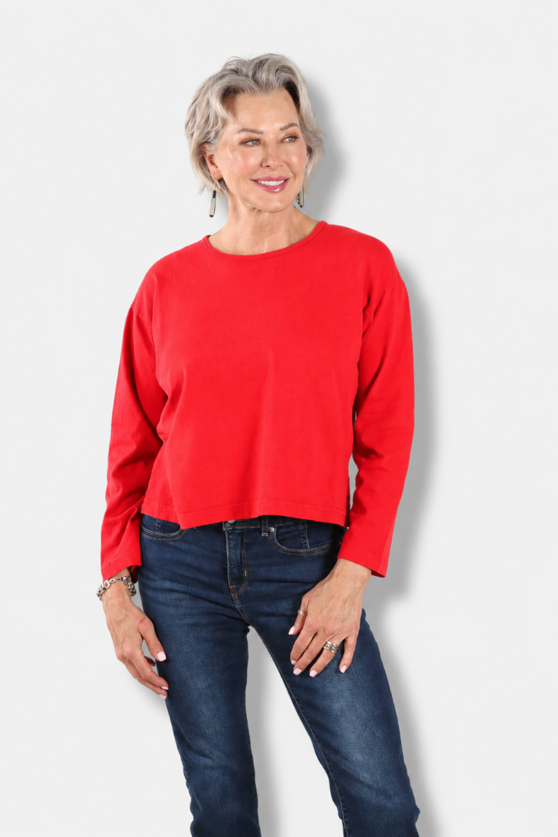 Long Sleeve Crop Crew - Hawthorn