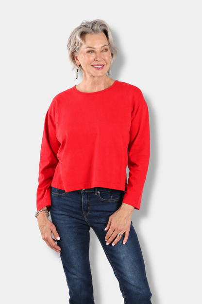 Long Sleeve Crop Crew - Hawthorn