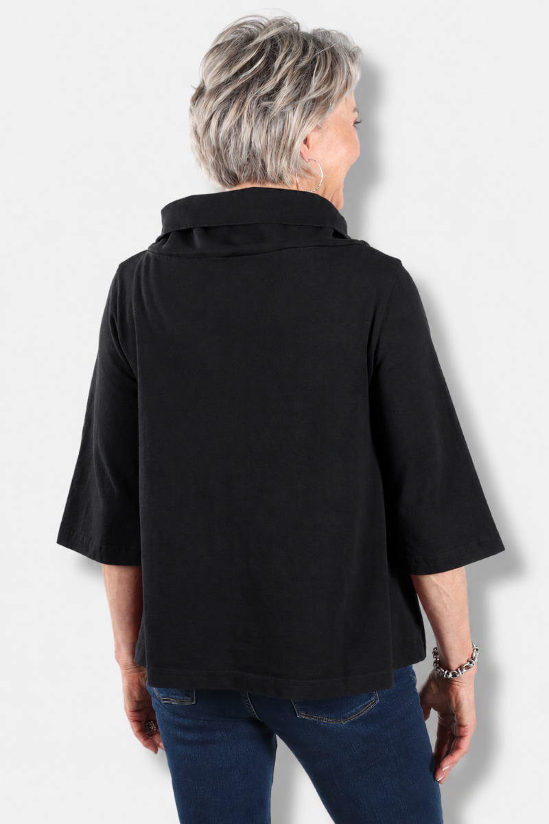 3/4 Sleeve Etta Shirt - Black