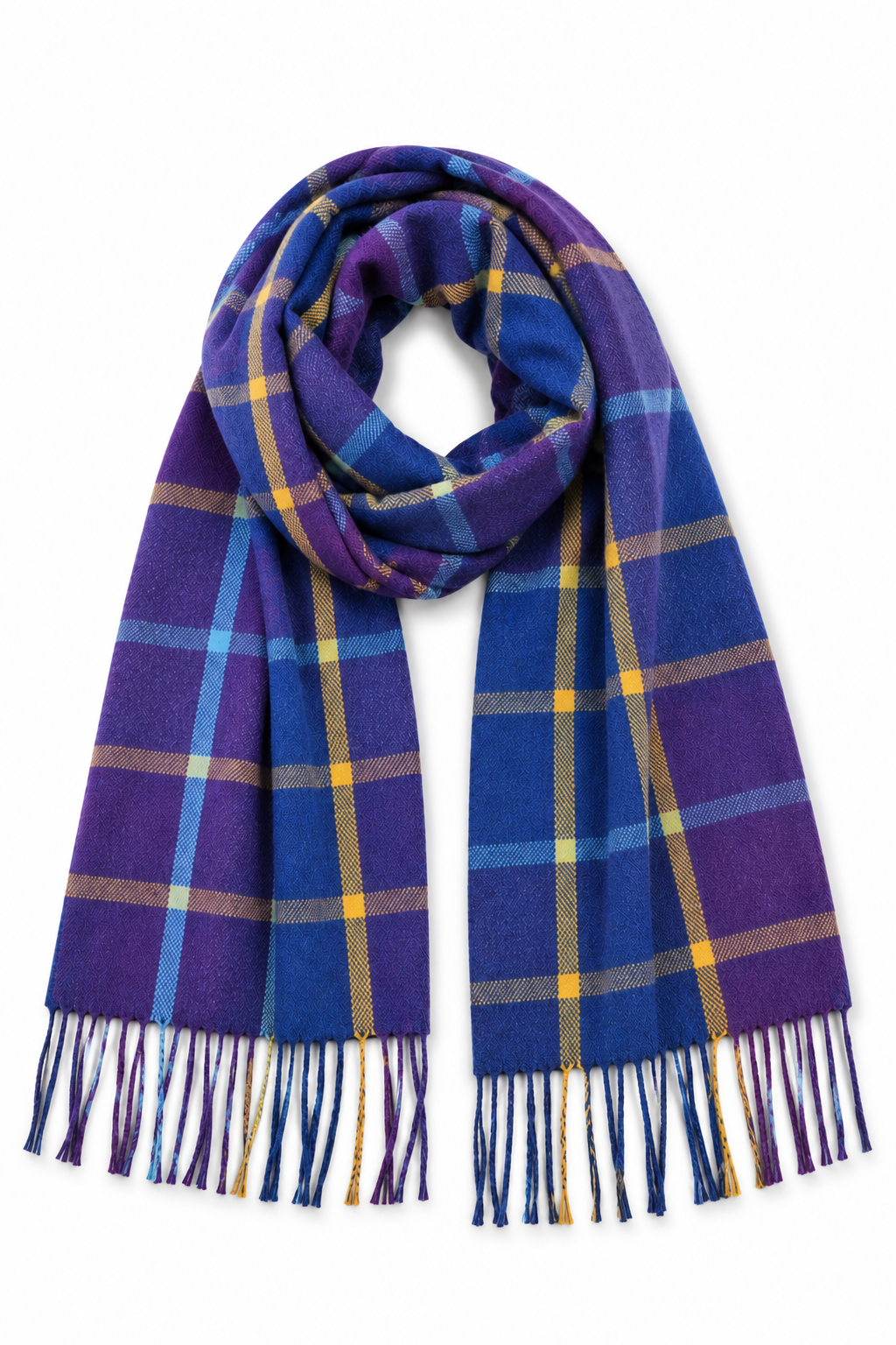 Bright Window Pane Muffler - Blue Multi