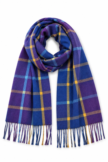 Bright Window Pane Muffler - Blue Multi