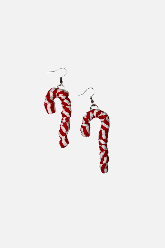 Candy Cane Earring - Red & White