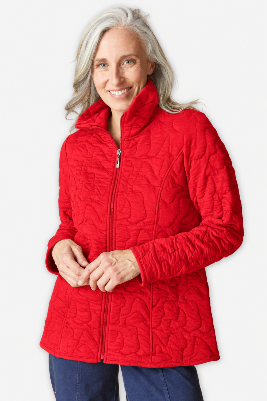 Cascade Quilt Shaped Coat - Cherry