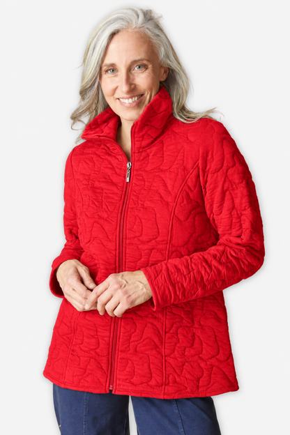 Cascade Quilt Shaped Coat - Cherry