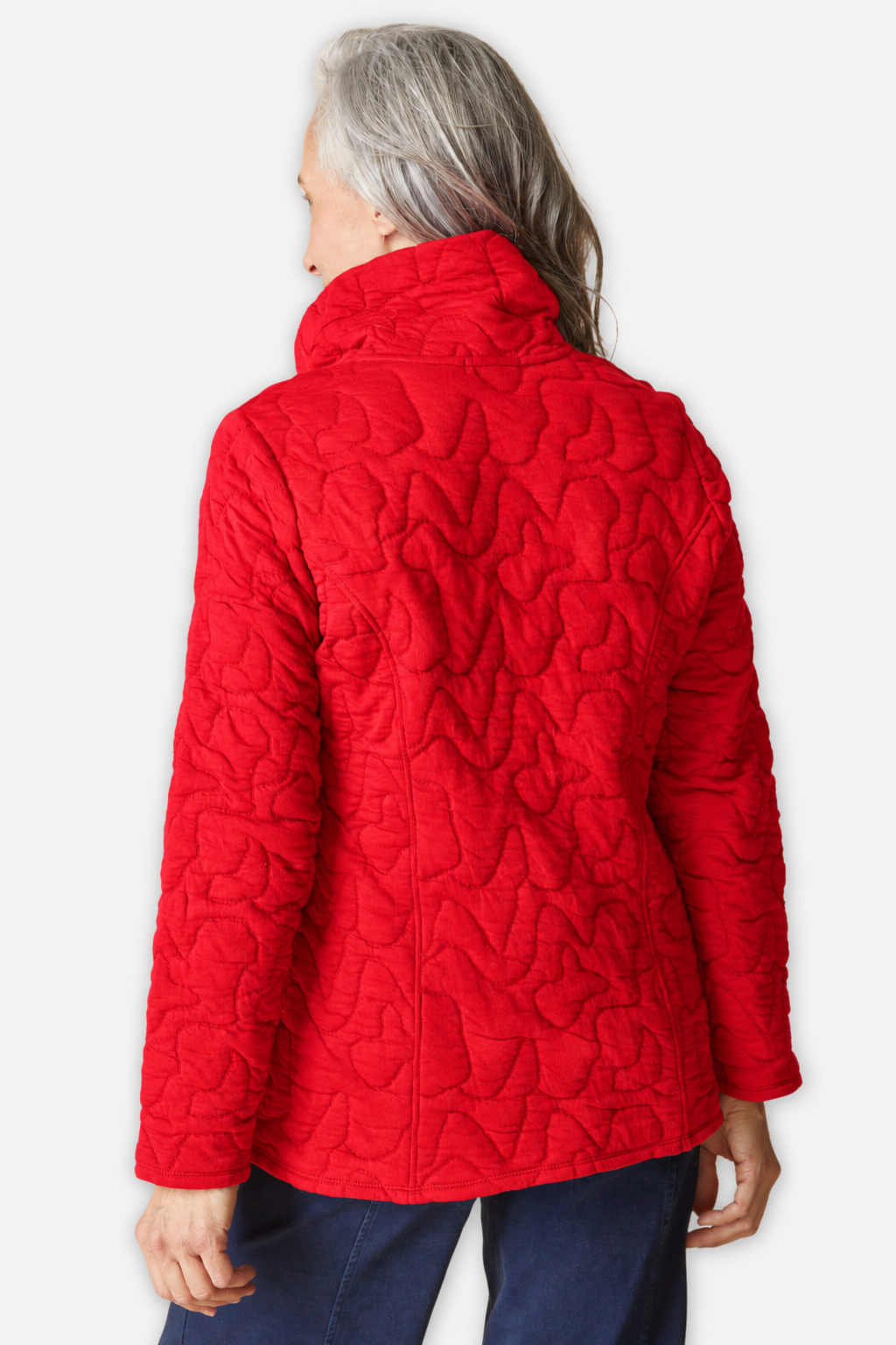 Cascade Quilt Shaped Coat - Cherry
