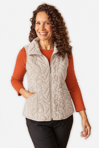 Cascade Quilt Shaped Vest - Dove
