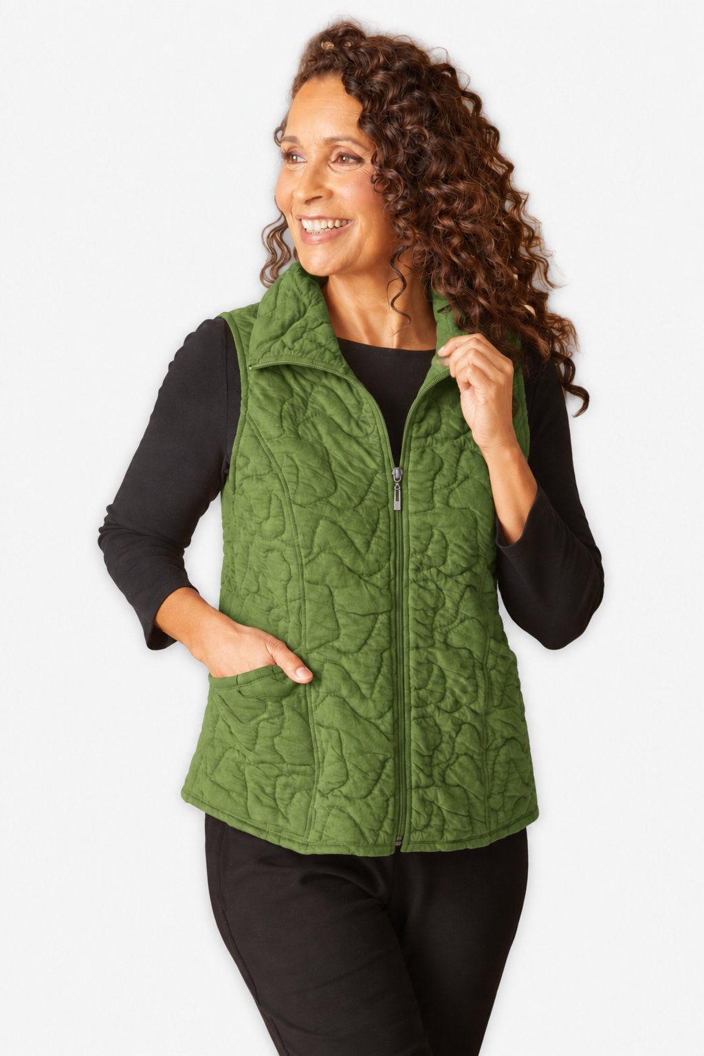Cascade Quilt Shaped Vest - Fern