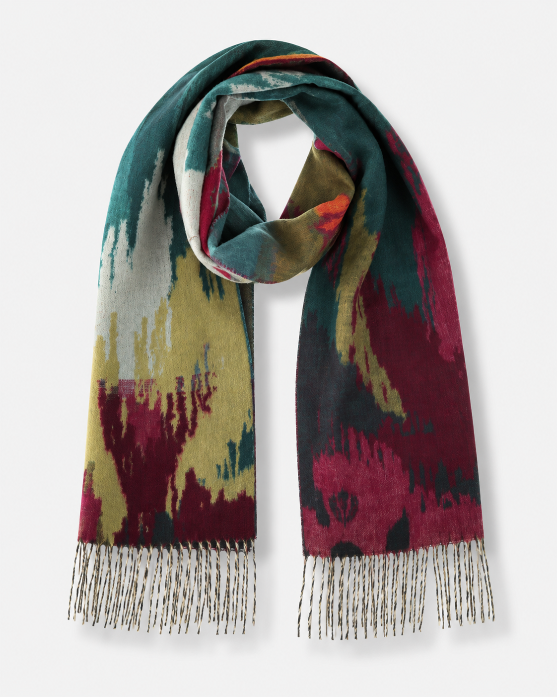 Abstract Botanical Cashmink Scarf - Alexandrite