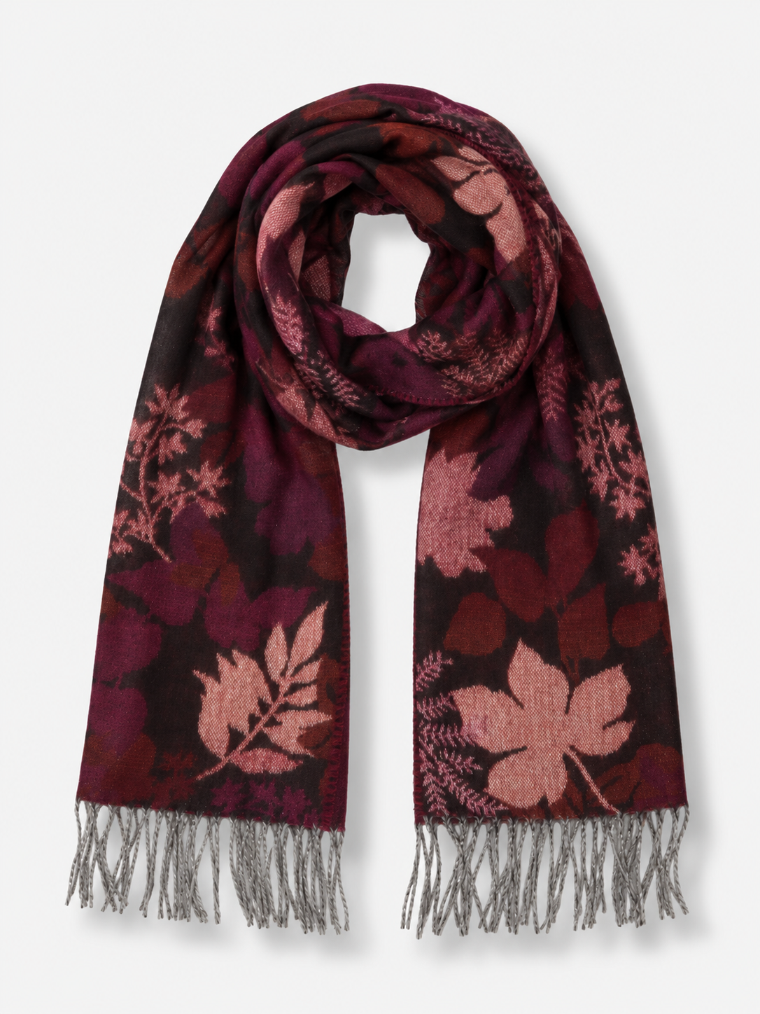 Autumn Leaves Scarf - Burgundy