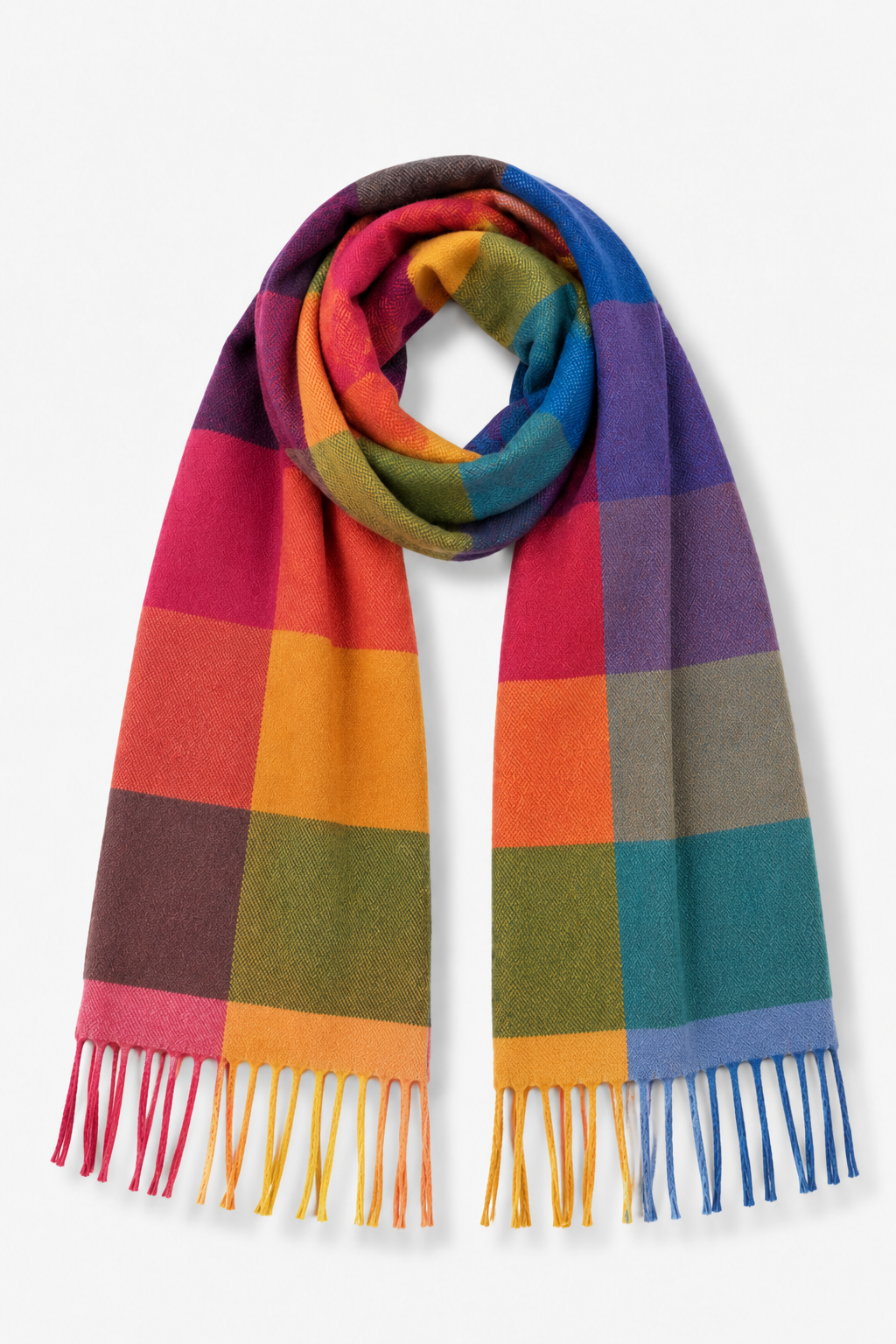 Bright Block Check Muffler - Multi