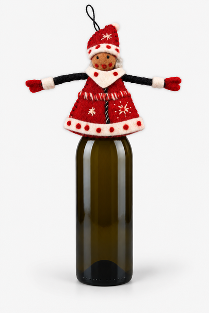 Christmas Bottle Topper - Mrs. Claus