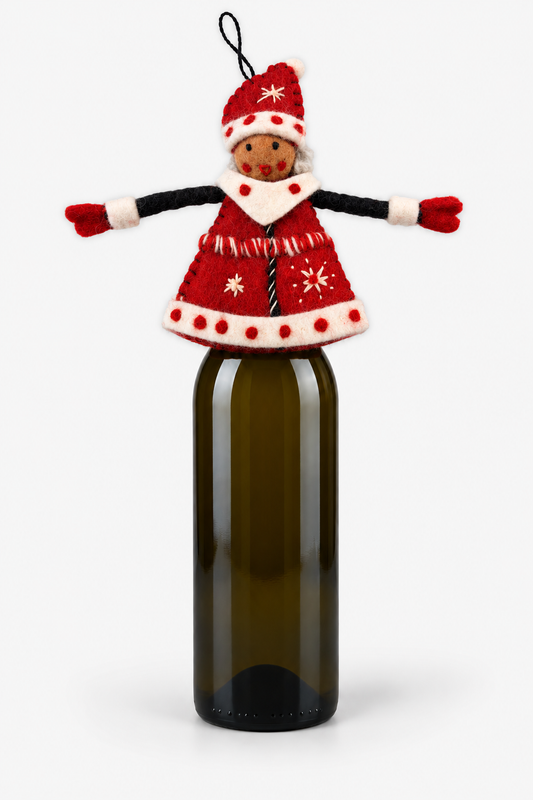 Christmas Bottle Topper - Mrs. Claus