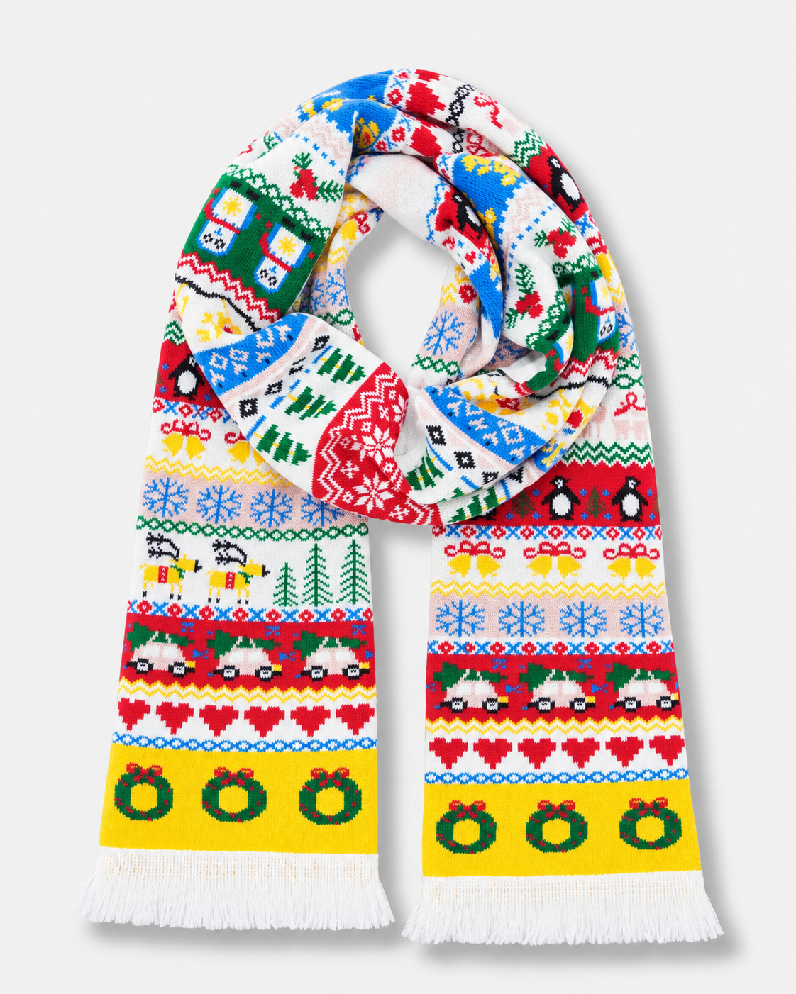 Christmas Sweater Knit Scarf - Multicolor