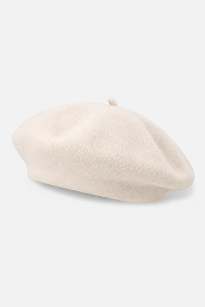 Classic Wool Beret - Ivory