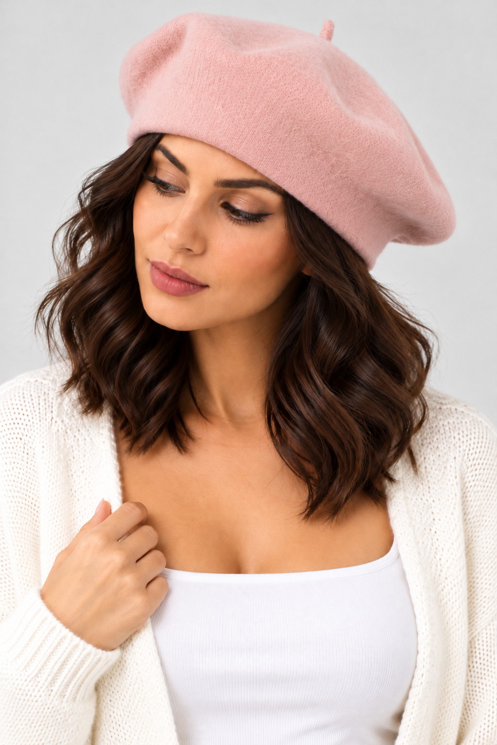 Classic Wool Beret - Light Pink