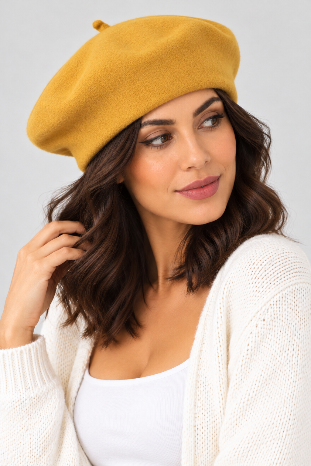 Classic Wool Beret - Mustard