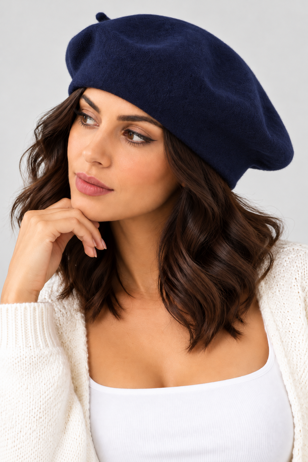Classic Wool Beret - Navy