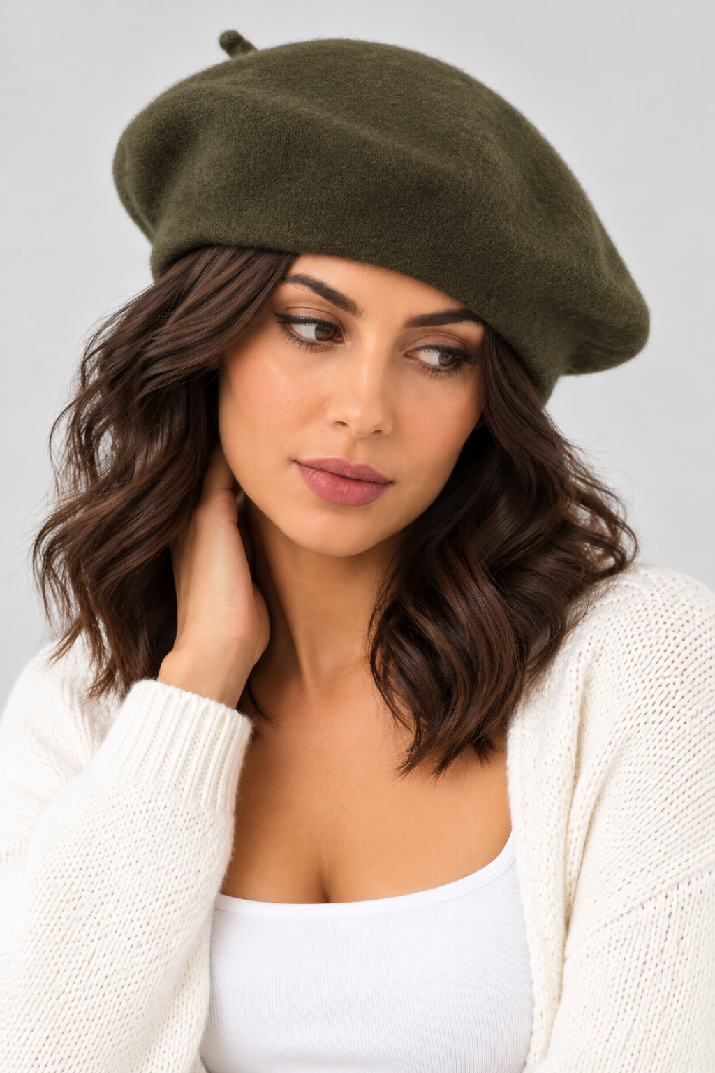 Classic Wool Beret - Olive