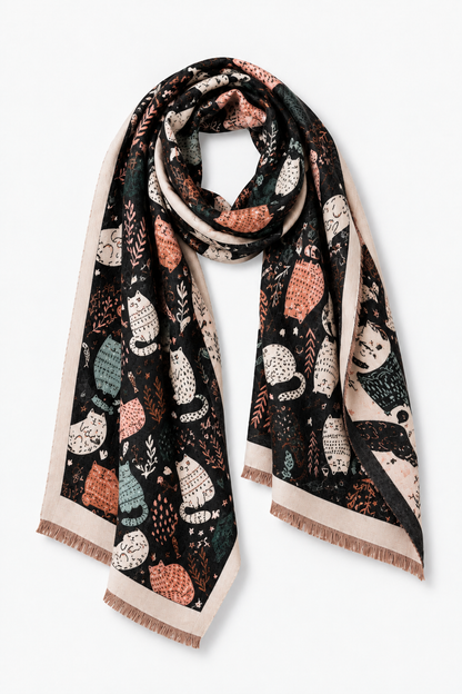 Cozy Cat Scarf - Black