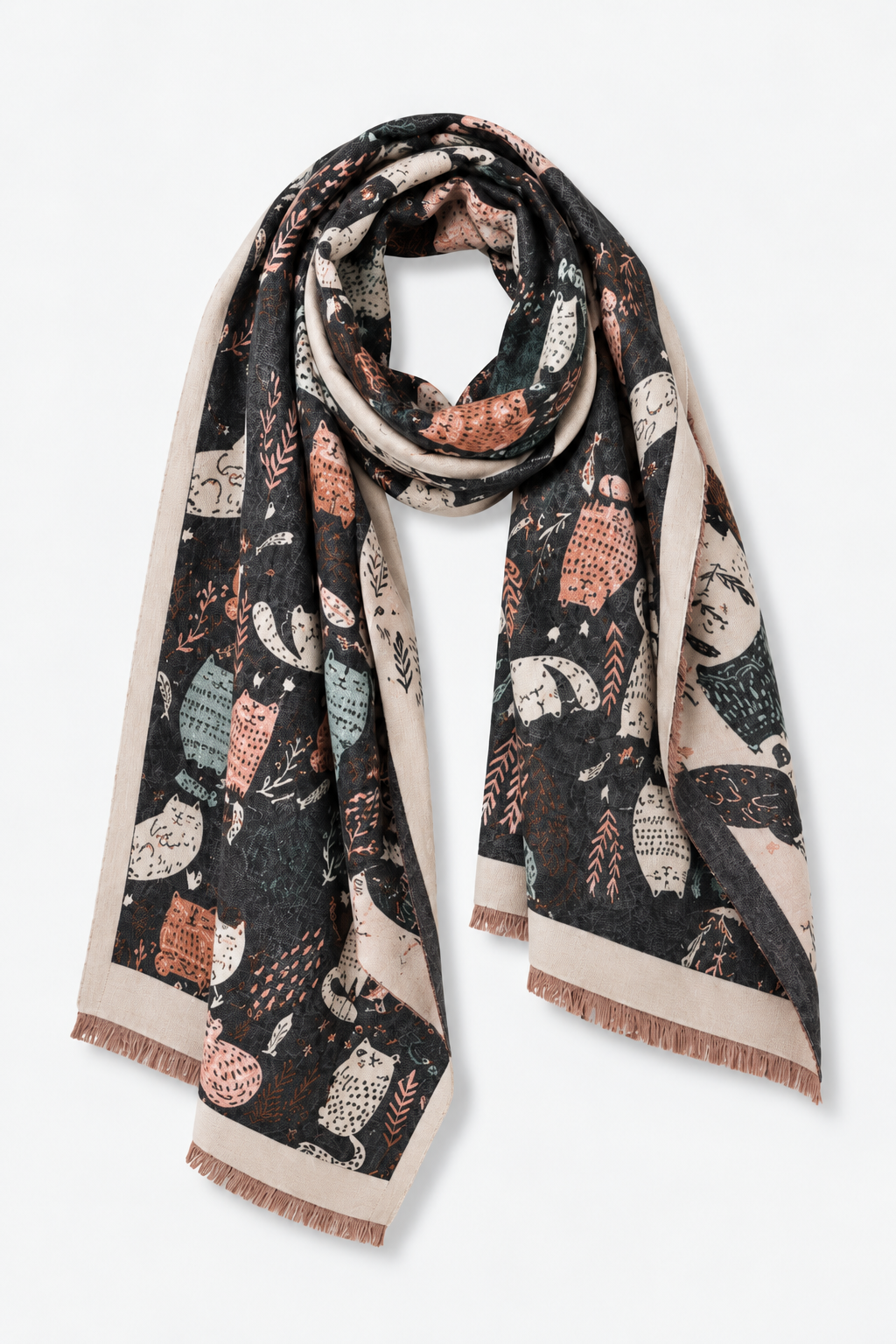 Cozy Cat Scarf - Grey