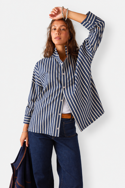 Emerson Top - Deep Blue Stripe