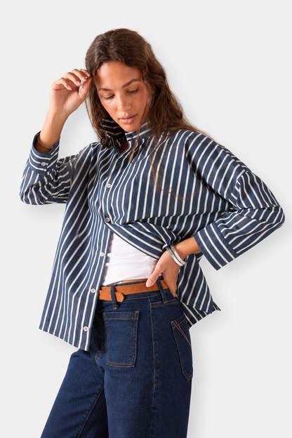 Emerson Top - Deep Blue Stripe