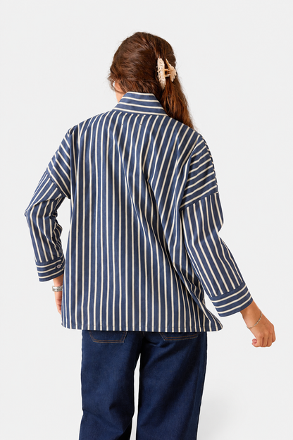 Emerson Top - Deep Blue Stripe
