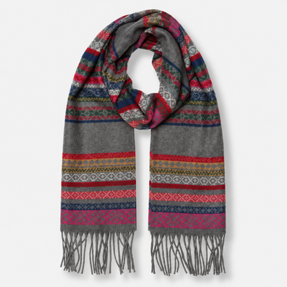 Fairisle Cashmink Scarf - Grey