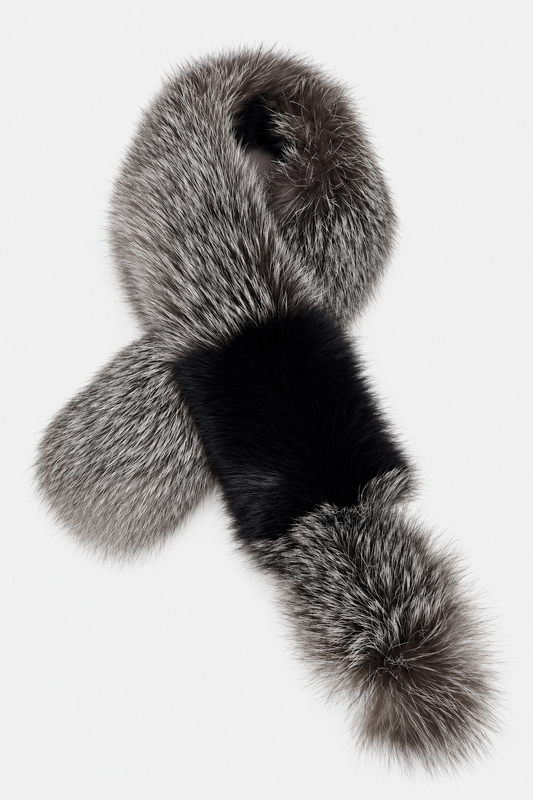 Fox Pull Through Scarf - Indigo & Black