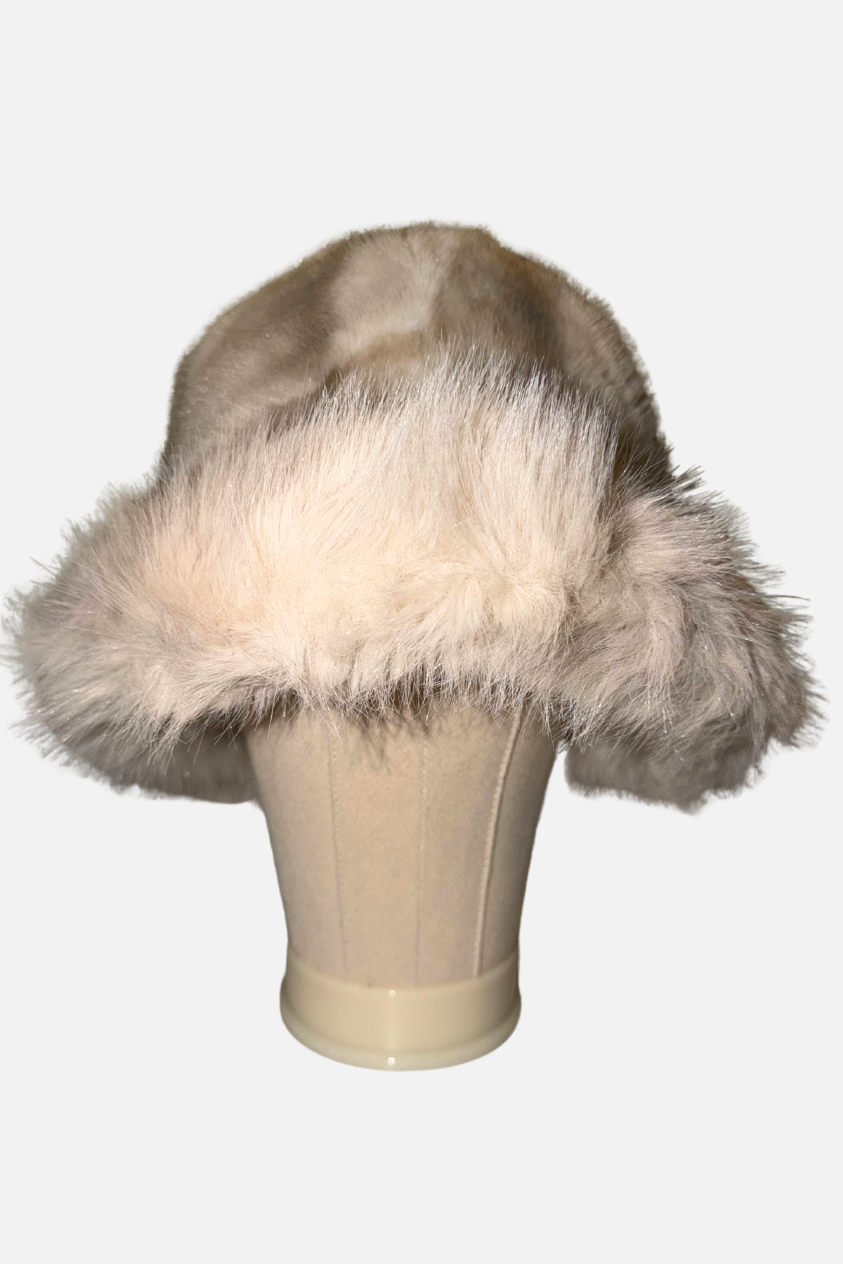 Plush Faux Fur Brim Hat - Winter White