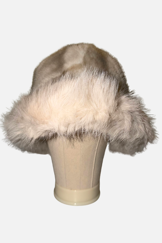 Plush Faux Fur Brim Hat - Winter White