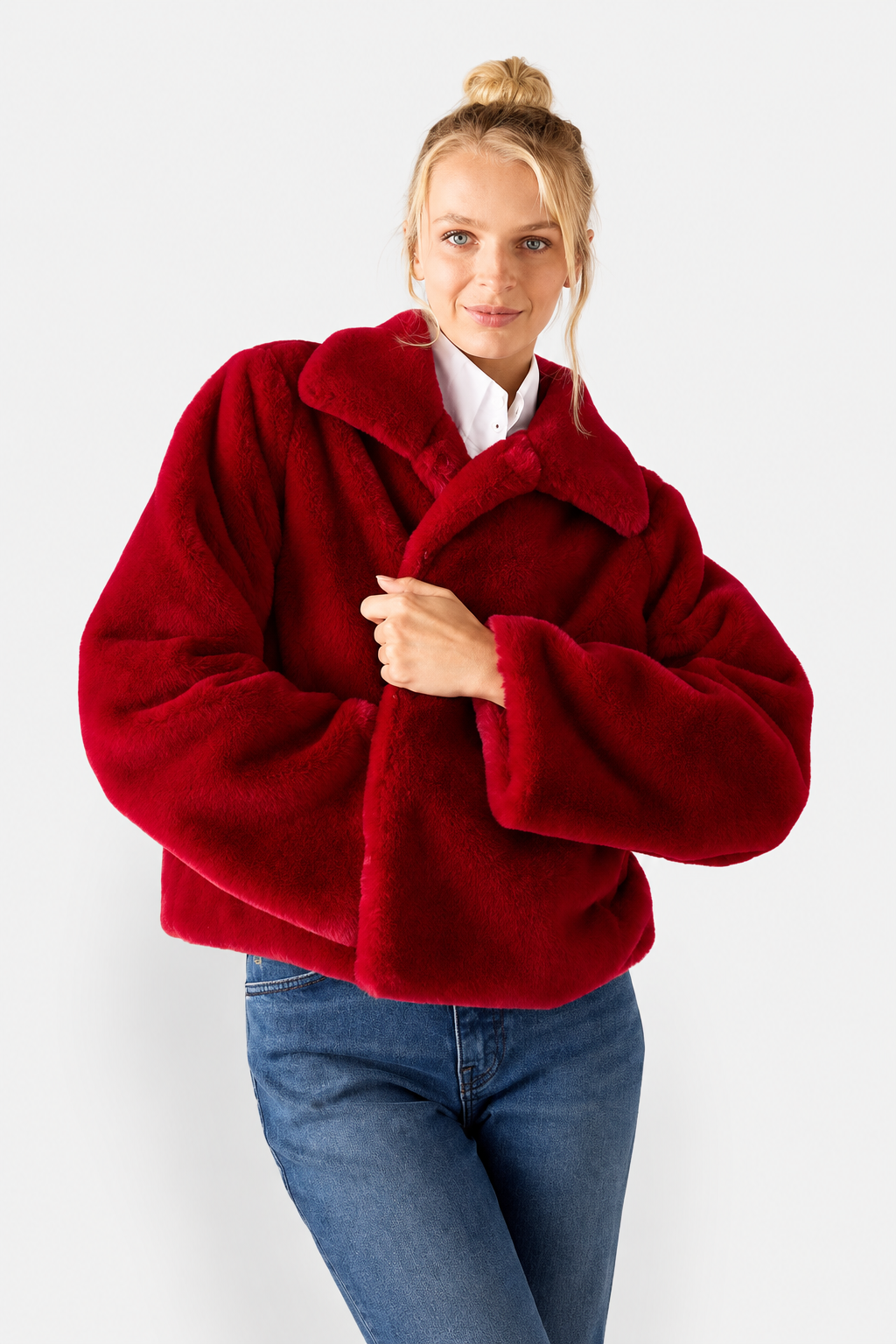 Gigi Faux Fur Reversible Jacket - Garnet