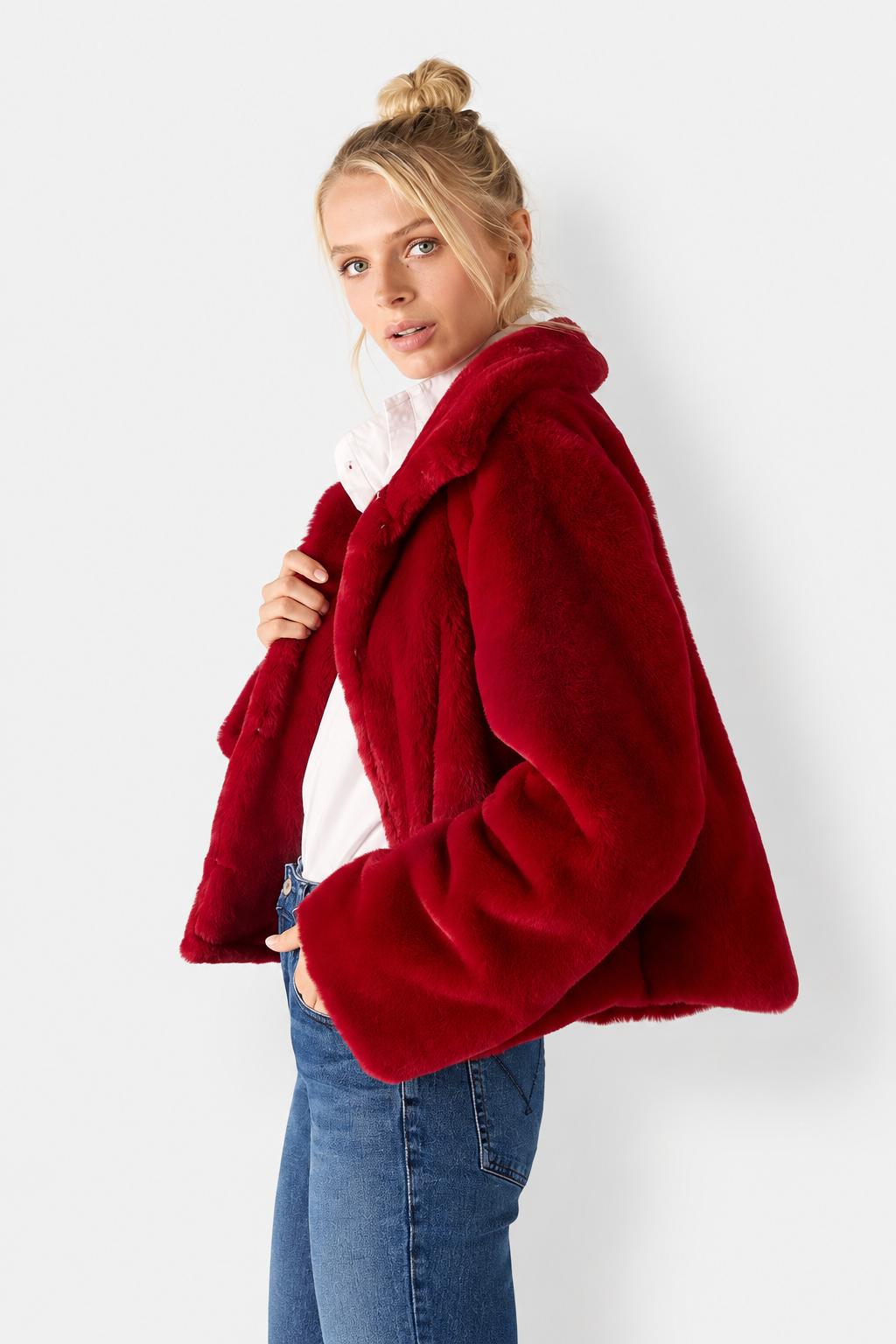 Gigi Faux Fur Reversible Jacket - Garnet