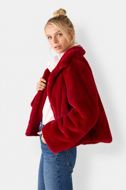 Gigi Faux Fur Reversible Jacket - Garnet